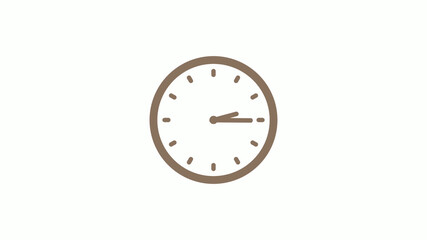 New brown gray circle clock icon on white background