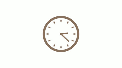 New brown gray circle clock icon on white background