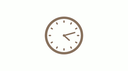 New brown gray circle clock icon on white background