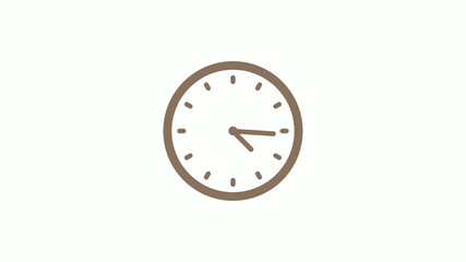 New brown gray circle clock icon on white background