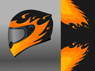 helmet wrap with fire theme