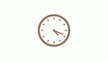 New brown gray circle clock icon on white background