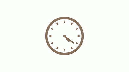 New brown gray circle clock icon on white background