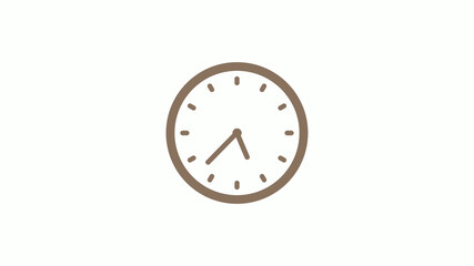 New brown gray circle clock icon on white background