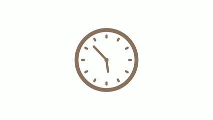 New brown gray circle clock icon on white background