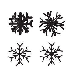 hand drawn doodle snow flakes icon illustration vector isolated