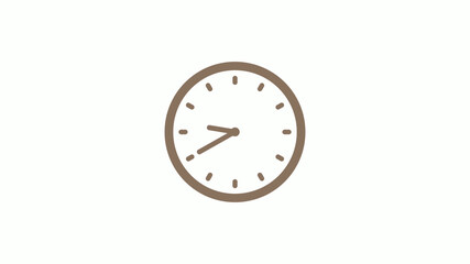 New circle brown gray counting down clock icon on white background