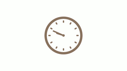 New circle brown gray counting down clock icon on white background