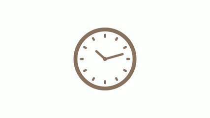 New circle brown gray counting down clock icon on white background