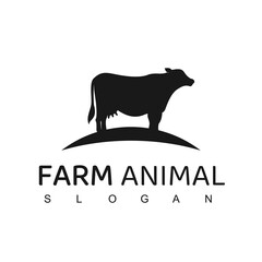 Farm Animal Logo, Cow Farm Symbol