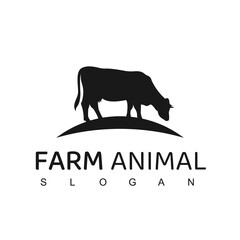 Farm Animal Logo, Cow Farm Symbol