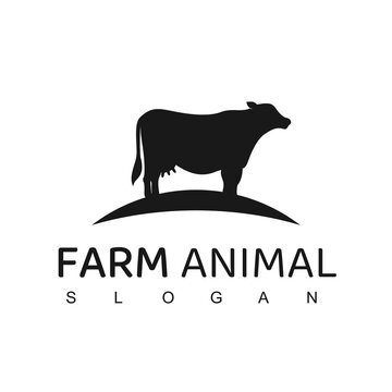 Farm Animal Logo, Cow Farm Symbol
