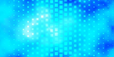 Light BLUE vector pattern in square style. Abstract gradient illustration with colorful rectangles. Design for your business promotion.