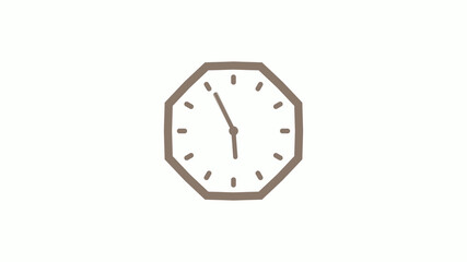 Counting down 12 hours clock icon on white background