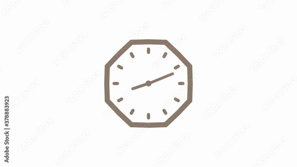 Wall mural counting down 12 hours clock icon on white background