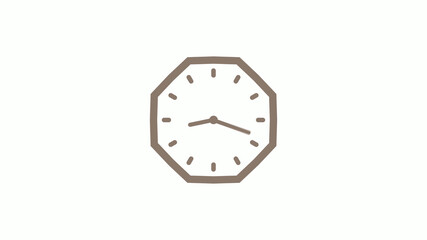 Counting down 12 hours clock icon on white background