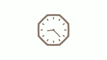 Counting down 12 hours clock icon on white background