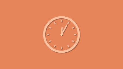 Brown color 12 hours counting down clock icon