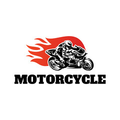 Motorcycle Sport Logo Template Design Vector