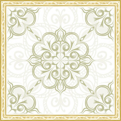 Fototapeta na wymiar Creative color pattern for decoration. Print for paper wallpaper, tiles, textiles, neckerchief. Scarf design. Frame (1)