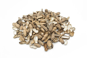 Peanut shell on a white background.