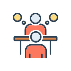 Color illustration icon for consultation