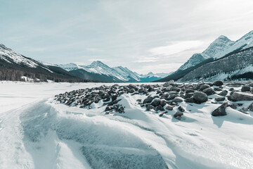 frozen lake in winter