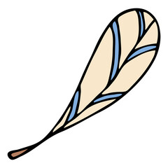 cute colored feather boho style vector color decorative element freehand drawing