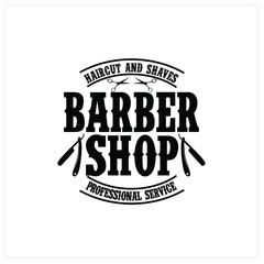Barber Shop labels, banner, logo vector