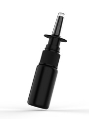 Blank Refillable Plastic Nasal Pump Spray Bottle For Mockup And Branding. 3d render illustration.   