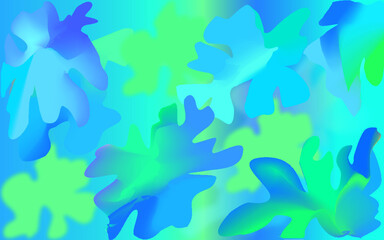 hermosos colores de plantas difuminados. Colores marinos. Fondo de texturas psicodélicas.  Colores azul, amarillo.