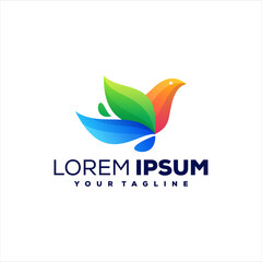 bird gradient color logo design