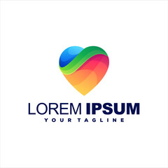 love gradient color logo design