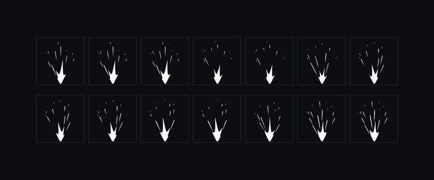 Fuse vfx animation frames. Fuse light effect sprite sheet for game, cartoon or motion design.
