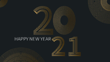 Vector minimalism 2021 New Year poster