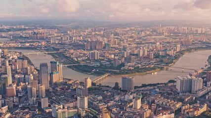 aerial view of the city