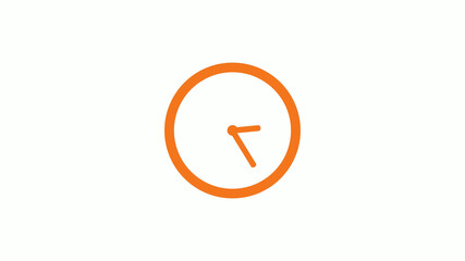 Amazing brown color circle 12 hours counting down clock icon on white background,clock icon