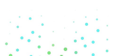 Light green vector beautiful snowflakes backdrop with flowers.