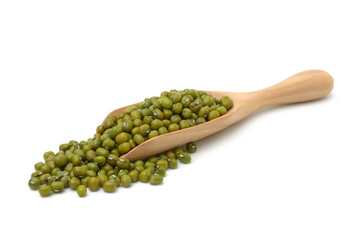 Close up,Mung bean seed (Green bean) isolated on white background,Agricultural products.