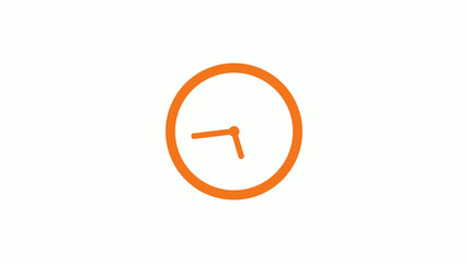 Amazing brown color circle 12 hours counting down clock icon on white background,clock icon