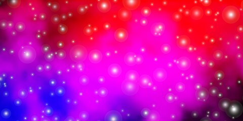 Light Pink, Red vector background with small and big stars. Colorful illustration with abstract gradient stars. Best design for your ad, poster, banner.