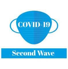 Covid-19 - Second Wave please wear your mask vector Illustration on a white background