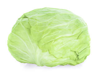 green cabbage isolated on white background.