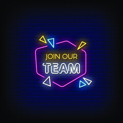 Join Our Time Neon Signs Style Text Vector