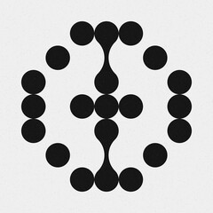 Abstract Cross Pattern Dots Logo generative computational art illustration