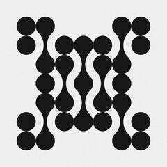 Abstract Cross Pattern Dots Logo generative computational art illustration