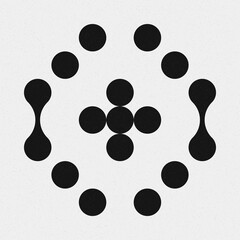 Abstract Cross Pattern Dots Logo generative computational art illustration