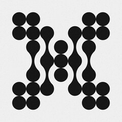 Abstract Cross Pattern Dots Logo generative computational art illustration