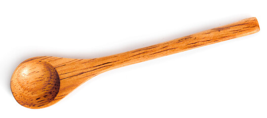 Wooden spoon isolated on white background