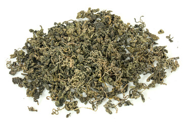 Dry tea leaves isolated